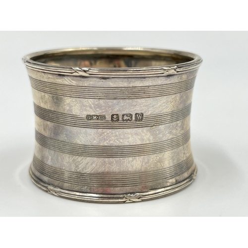 277 - Three hallmarked Birmingham silver napkin rings, dated 1921 - approx. gross weight 62 grams