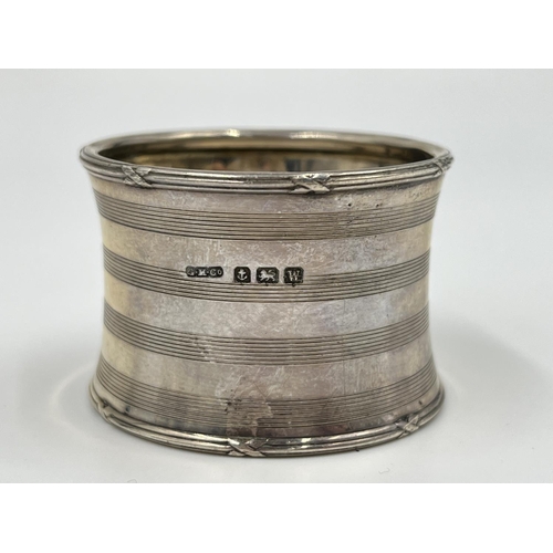 277 - Three hallmarked Birmingham silver napkin rings, dated 1921 - approx. gross weight 62 grams