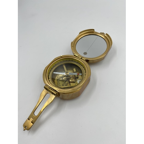 69 - A reproduction Stanley London 1835 brass compass