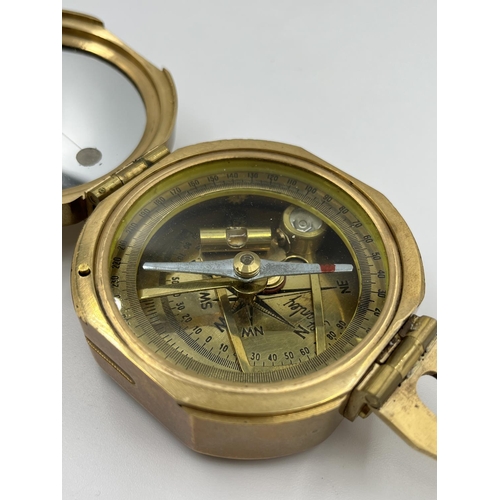 69 - A reproduction Stanley London 1835 brass compass