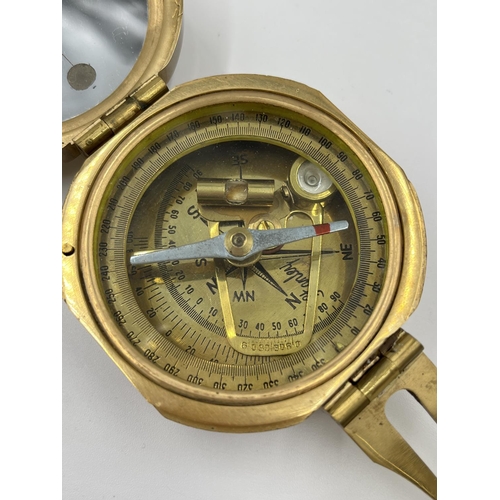 69 - A reproduction Stanley London 1835 brass compass