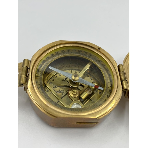 69 - A reproduction Stanley London 1835 brass compass