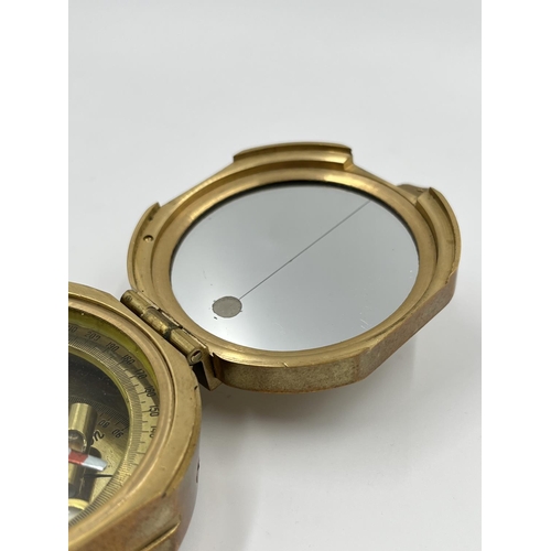 69 - A reproduction Stanley London 1835 brass compass