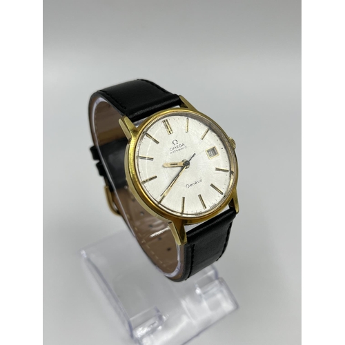 2408 - A boxed 1972 Omega Genève cal. 1481 automatic 35mm men's wristwatch with date calendar and later add... 