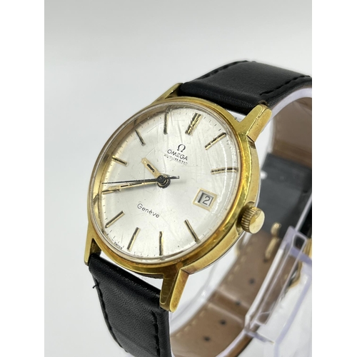 2408 - A boxed 1972 Omega Genève cal. 1481 automatic 35mm men's wristwatch with date calendar and later add... 