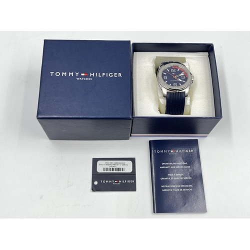 2404 - A cased Tommy Hilfiger quartz 35mm men's wristwatch, model no. TH.203.1.14.1954