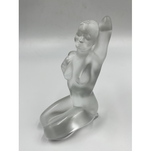 430C - A boxed Lalique clear glass nude Aphrodite figurine - approx. 12.5cm high