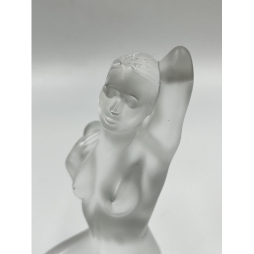 430C - A boxed Lalique clear glass nude Aphrodite figurine - approx. 12.5cm high