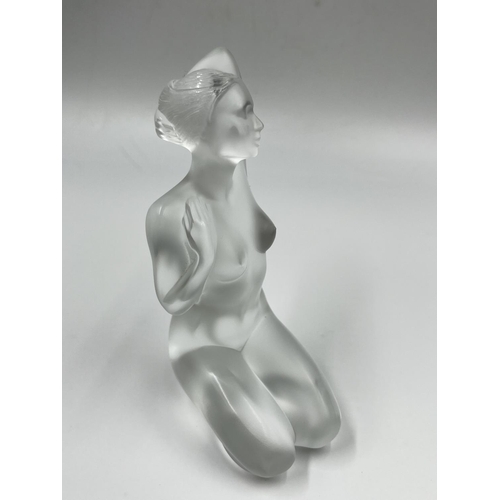 430C - A boxed Lalique clear glass nude Aphrodite figurine - approx. 12.5cm high