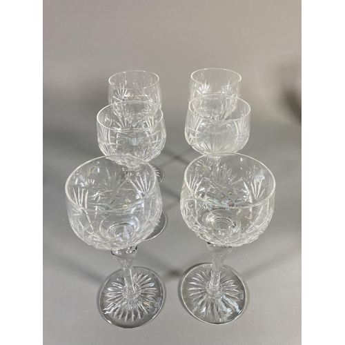 455 - A collection of glassware to include Stuart decanter, six Stuart wine glasses, three Stuart brandy g... 