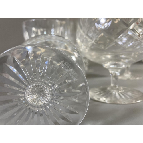 455 - A collection of glassware to include Stuart decanter, six Stuart wine glasses, three Stuart brandy g... 