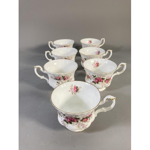 469 - A Royal Albert Lavender Rose twenty six piece tea set comprising seven cups, seven saucers, six side... 