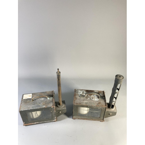 518 - Two Negretti & Zambra metal cased hygrometers - approx. 38cm high x 26cm wide x 13cm deep