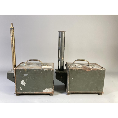 518 - Two Negretti & Zambra metal cased hygrometers - approx. 38cm high x 26cm wide x 13cm deep