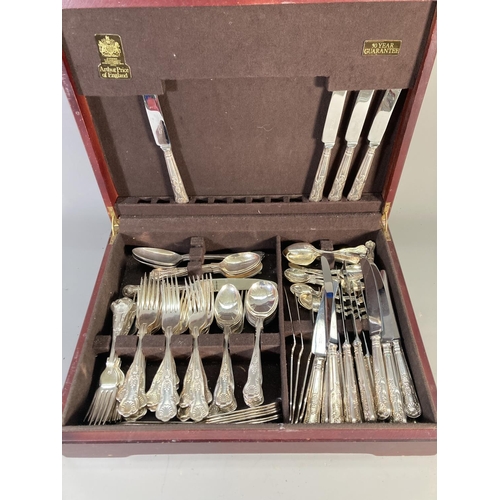 519 - A collection of Arthur Price Kings pattern cutlery in mahogany case