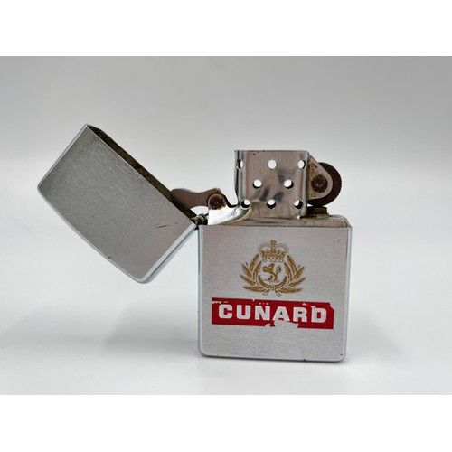 123 - Three assorted Zippo cigarette lighters, one Cunard, one Snap-On and one other