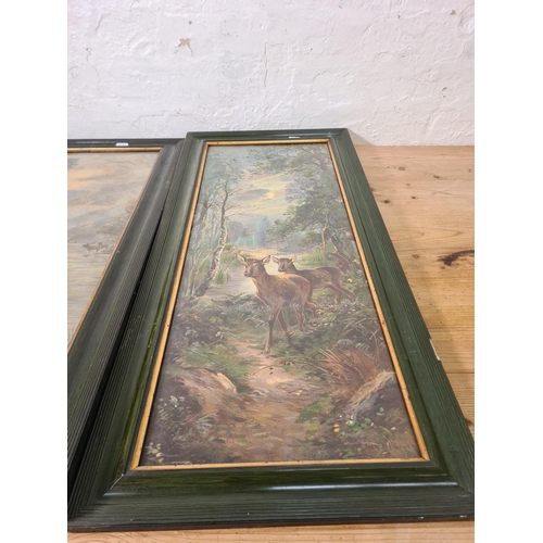 1191 - Two early 20th century framed lithograph prints by Ernest Walbourn - approx. 79.5cm high x 36cm wide