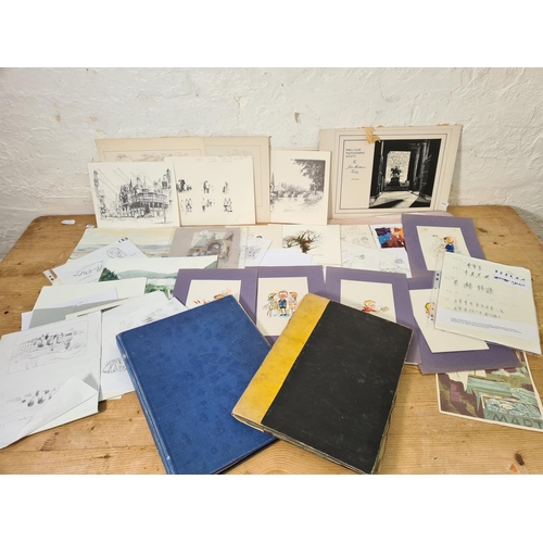 1193 - A collection of sketches and studies by Cheshire artist George Thompson (1934-2019)