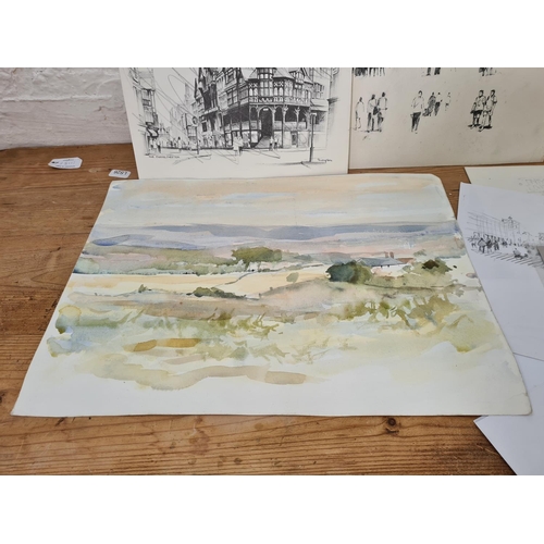 1193 - A collection of sketches and studies by Cheshire artist George Thompson (1934-2019)