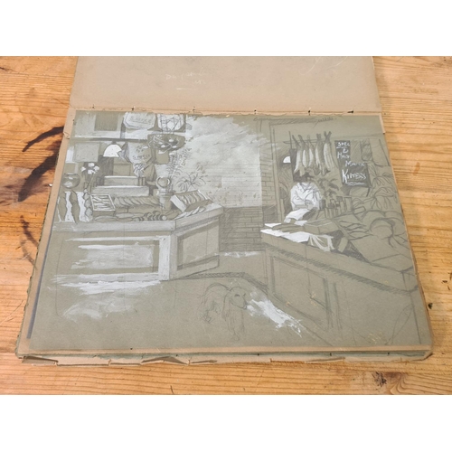 1193 - A collection of sketches and studies by Cheshire artist George Thompson (1934-2019)