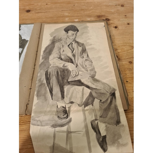 1193 - A collection of sketches and studies by Cheshire artist George Thompson (1934-2019)