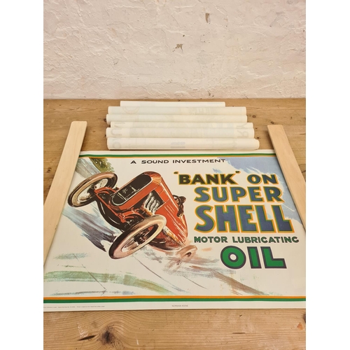 1195 - Five 1960s Shell advertising posters - largest approx. 76cm wide x 51cm high