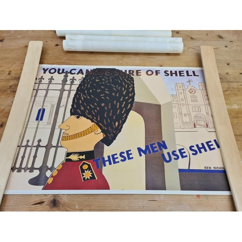 1195 - Five 1960s Shell advertising posters - largest approx. 76cm wide x 51cm high