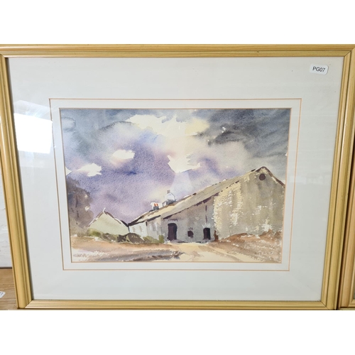 1199 - Five framed watercolours, four signed E. Dale