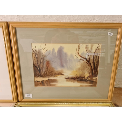 1199 - Five framed watercolours, four signed E. Dale