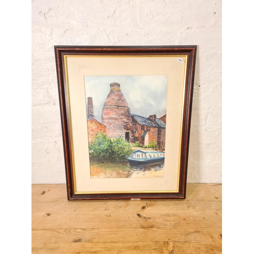 1204 - A framed watercolour titled 'The Old Bottle Kiln' by Marion Woolley, dated 2012 - approx. 57cm high ... 