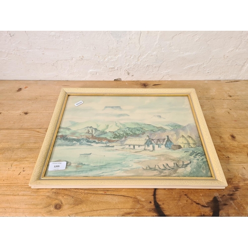 1205 - A 1930s framed watercolour titled 'Isle of Skye' by H. R. Wilson - approx. 42cm wide x 31cm high