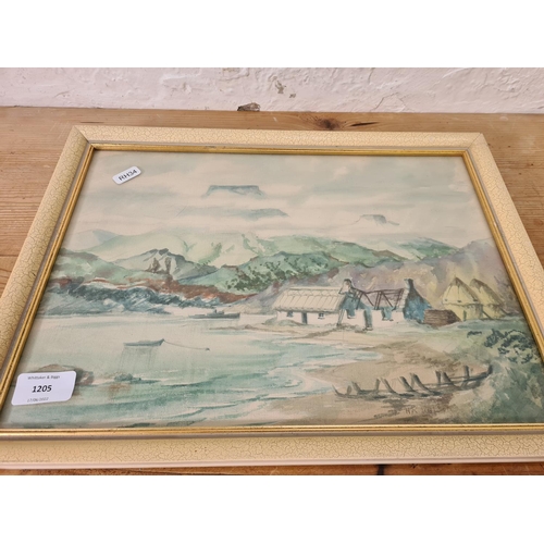 1205 - A 1930s framed watercolour titled 'Isle of Skye' by H. R. Wilson - approx. 42cm wide x 31cm high