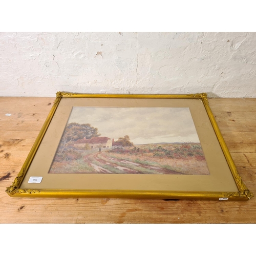 1211 - A late 19th century gilt framed watercolour of a landscape scene signed lower right Forster Robson -... 