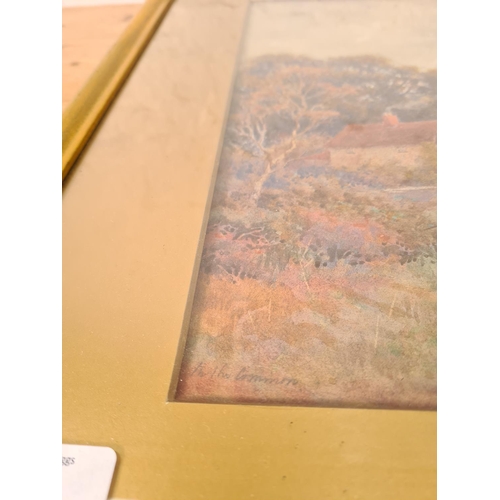 1211 - A late 19th century gilt framed watercolour of a landscape scene signed lower right Forster Robson -... 