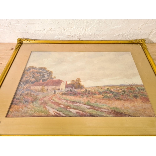 1211 - A late 19th century gilt framed watercolour of a landscape scene signed lower right Forster Robson -... 