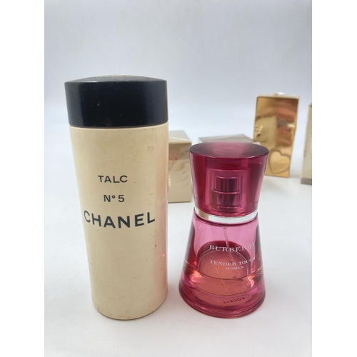 703 - A collection of various cosmetic accessories to include Burberry Tender Touch womens perfume, Christ... 