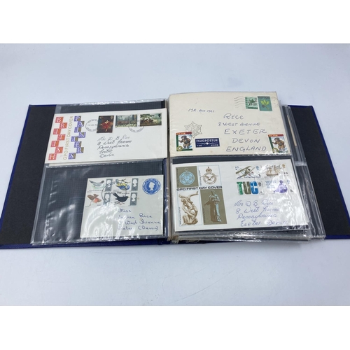 758 - Four various stamp albums to include The Rodney Cover Album containing various First Day covers etc.