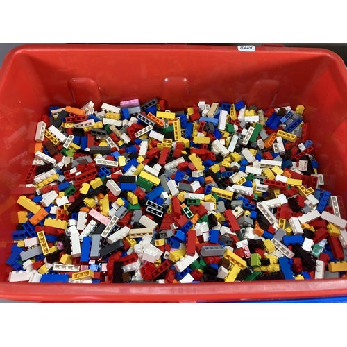 665 - Four boxes containing a large quantity of Lego