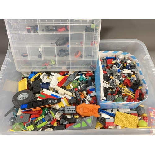 674 - Two boxes containing a large quantity of Lego