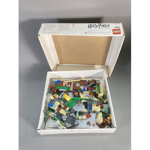 678 - Two boxes containing a large quantity of Lego to include Harry Potter Hogwarts construction set, Min... 