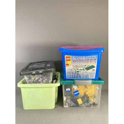 679 - Five boxes containing a large quantity of Lego and Matchbox Connectables