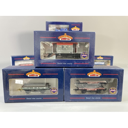 607 - Eight boxed Bachmann Branch-Line model railway vehicles to include 4560 45XX tank locomotive in blac... 