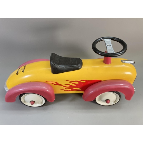 618 - A Baghera Flame Speedster metal ride on car - approx. 36cm high x 25cm wide x 75cm long