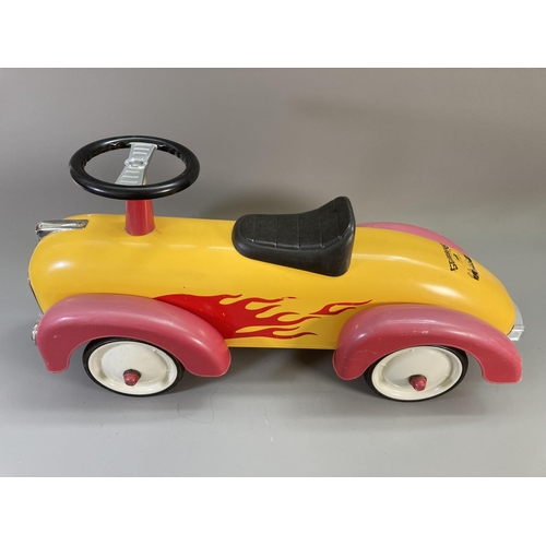 618 - A Baghera Flame Speedster metal ride on car - approx. 36cm high x 25cm wide x 75cm long