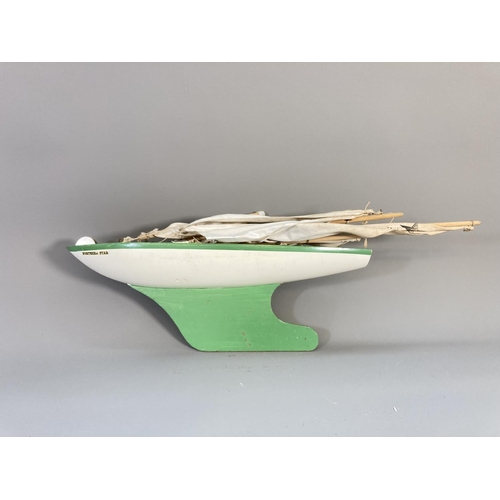 632 - Two vintage Star Yacht hand painted model yachts - approx. 45.5cm long