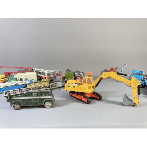 638 - A large collection of assorted diecast model vehicles to include Corgi Major articulated trailer, Di... 