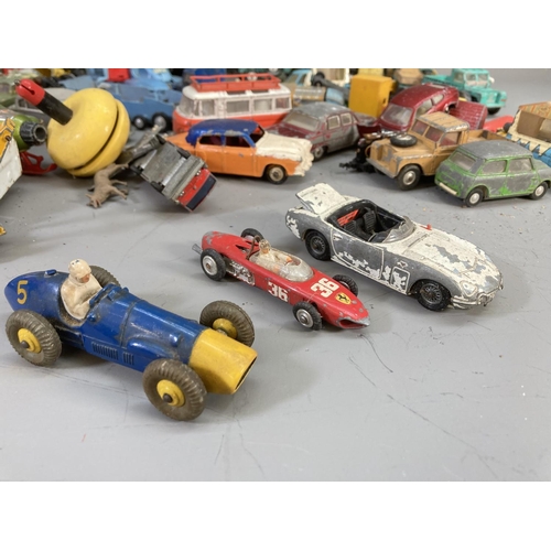 640 - A collection of assorted diecast model vehicles to include Corgi E-Type Jaguar, Dinky Ford Cortina, ... 