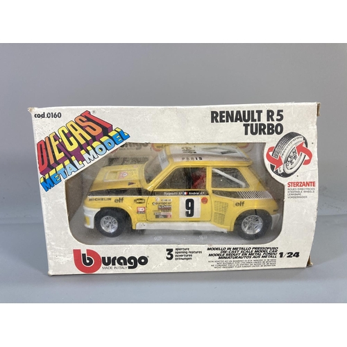 646 - Eight various model vehicles to include Bburago 1/24 scale Mercedes 450 SC rally car, boxed Bburago ... 