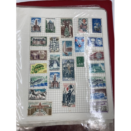 762 - Six stamp albums containing various stamps to include Royal Airforce, Famous Trains, Landmarks, Firs... 