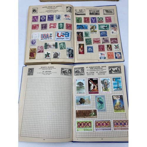 764 - A large collection of various stamps and stamp albums containing various World Wide stamps